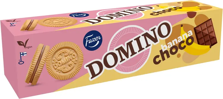 Fazer Domino Banana Choco täytekeksi 175g
