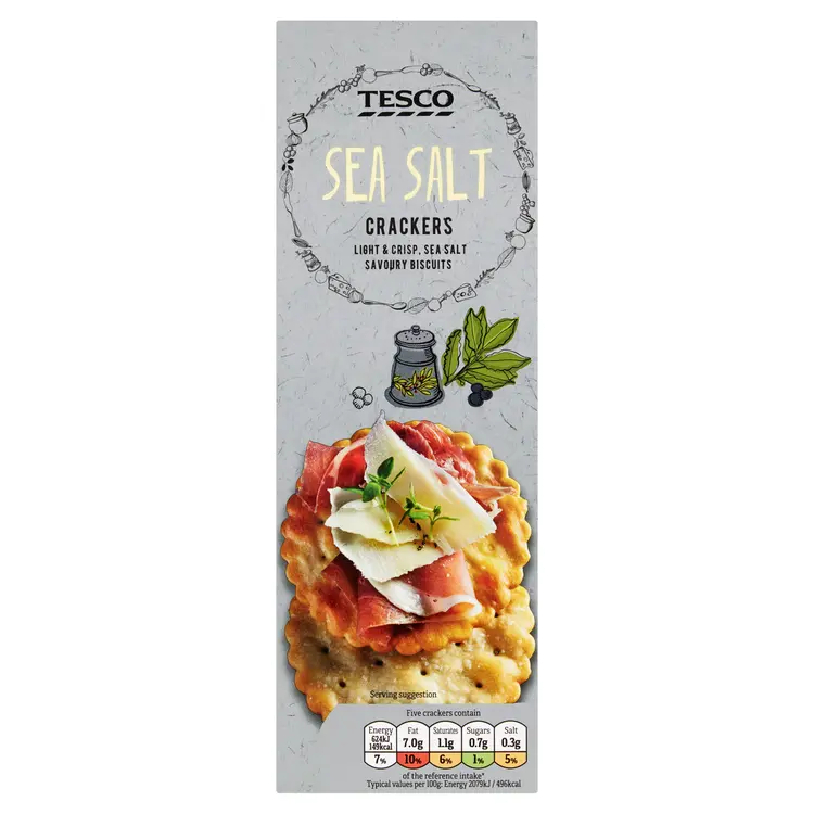 Tesco 185g Sea Salt Crackers suolakeksit