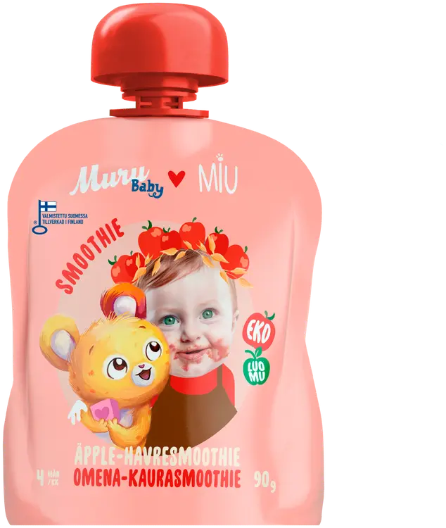 Muru Baby MIU Omena-kaurasmoothie alkaen 4kk 90g lasten luomuvälipala
