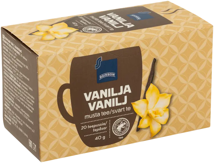 Rainbow vaniljalla maustettu musta tee 40g/20ps