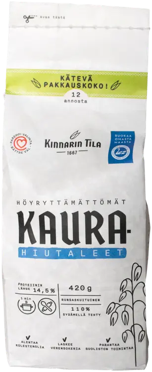 Kinnarin Tila Höyryttämättömät kaurahiutaleet 420 g