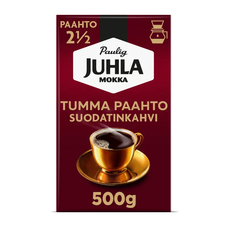 Paulig Juhla Mokka Tumma Paahto kahvi suodatinjauhatus 500g