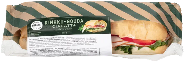 Herkku kinkku-goudajuustociabatta 260 g
