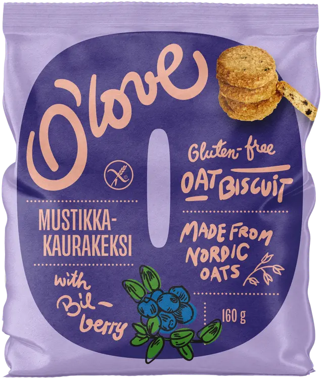 Porokylän O´love Kauramustikkakeksi 160 g gluteeniton