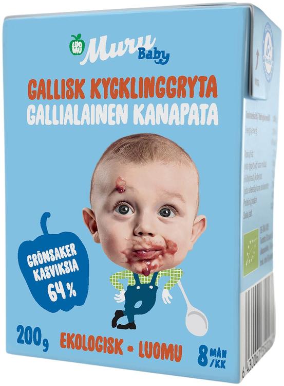 Muru Baby Gallialainen kanapata 8 kk luomulastenateria 200 g