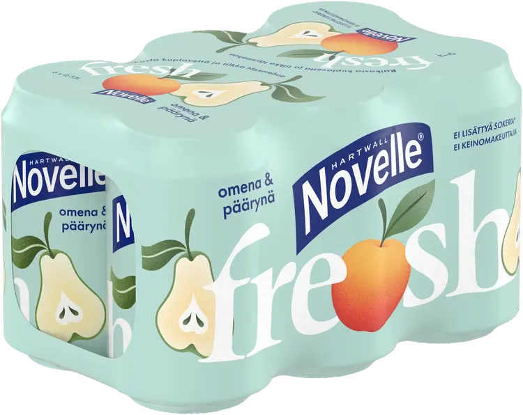 6 x Hartwall Novelle Fresh Omena-Päärynä kivennäisvesi 0,33 l