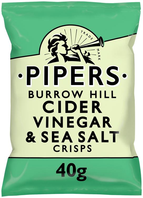 Pipers Crisps Burrow Hill omenasiiderietikka ja merisuola perunalastu  40 g