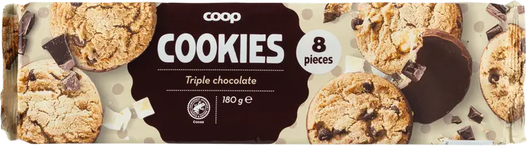 Coop kolmen suklaan cookie 180 g
