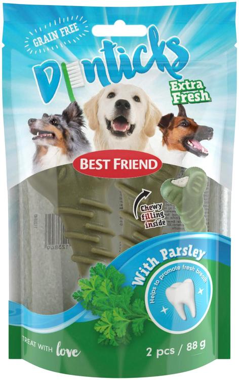 Best Friend Denticks Extra Fresh purumakupala + hengityksen raikastava persilja 2 kpl 88 g