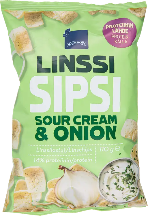 Rainbow 110g linssisipsi sour cream & onion