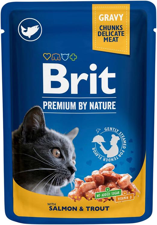 Brit Premium by Nature Lohta ja taimenta kastikkeessa kissoille 100 g