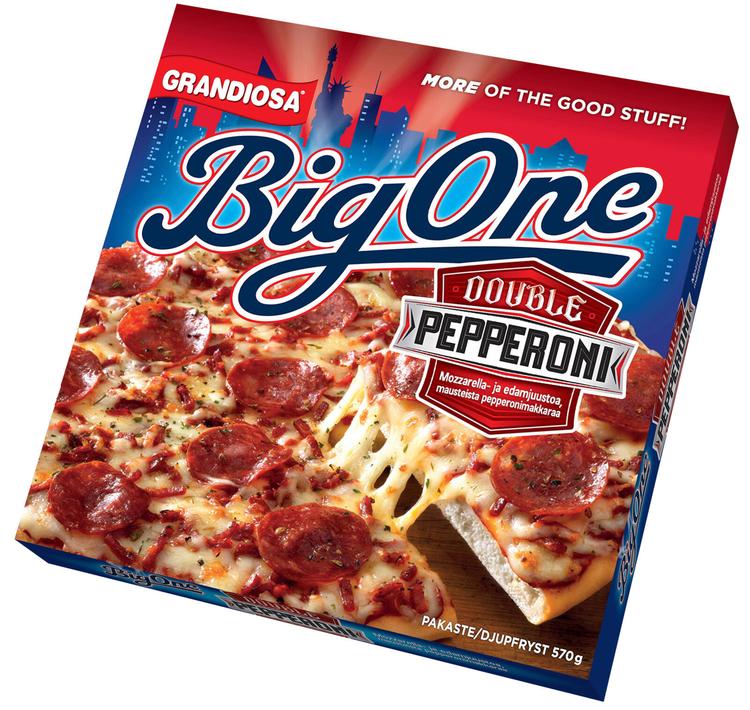 Grandiosa Big One pan pizza double pepperoni, juustoa ja pepperonimakkaraa 570g