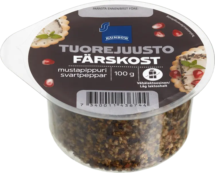 Rainbow 100g tuorejuusto mustapippuri