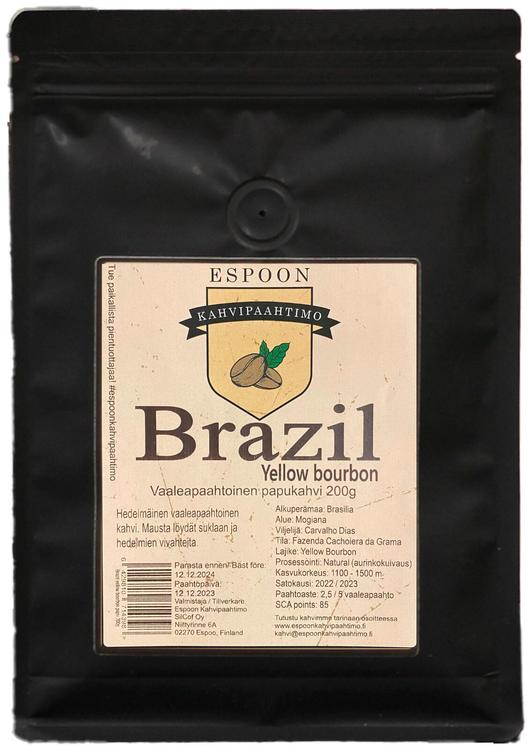 Brazil Yellow Bourbon vaaleapaahtoinen papukahvi 200g