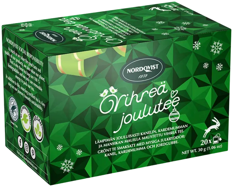Nordqvist Joulutee vihreä 20 x 1,5 g RFA