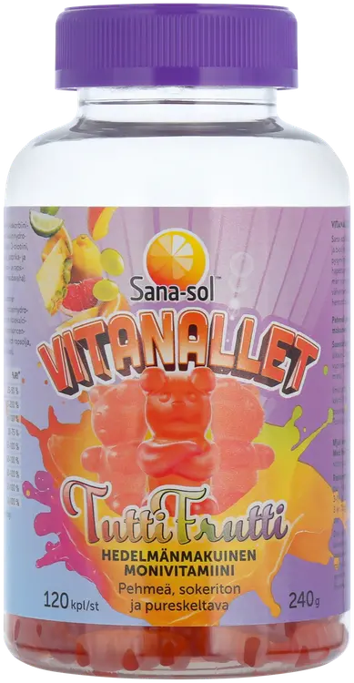 Sana-sol Vitanallet Tuttifrutti monivitamiinivalmiste 120kpl / 240g
