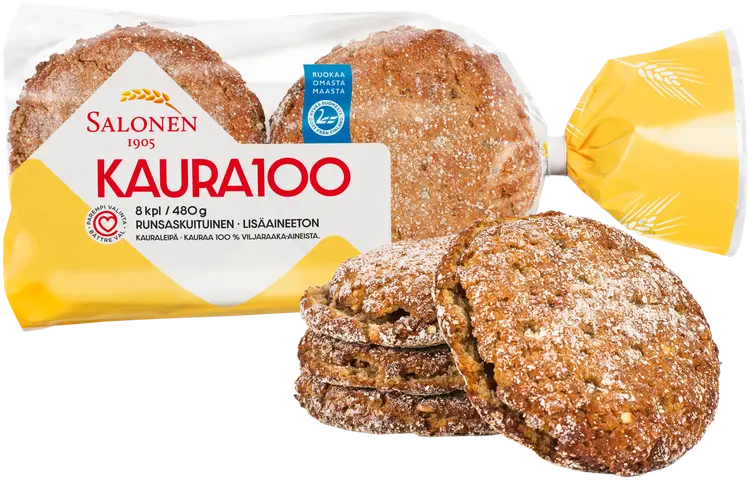 Leipomo Salonen Kaura100 8/480 g kauraleipä, halkaistu