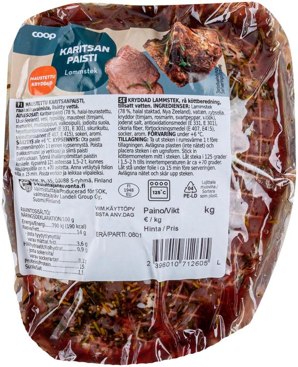 Coop karitsanpaisti maustettu noin 1,2kg