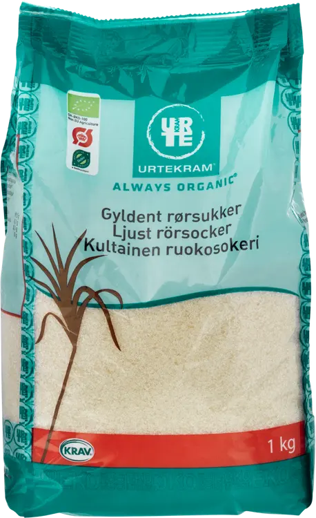 URTEKRAM Luomu Kultainen ruokosokeri 1kg