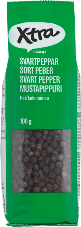 Xtra mustapippuri kokonainen 100 g