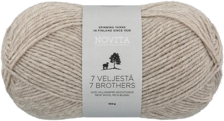 Novita lanka 7 Veljestä 100 g hiekka 060