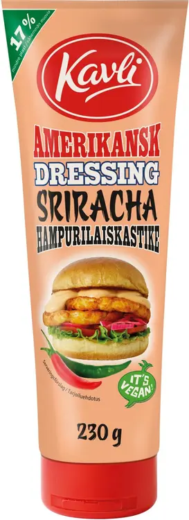 Kavli Amerikansk Dressing Sriracha hampurilaiskastike 230g