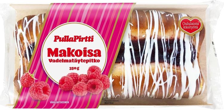 Pulla-Pirtti Makoisa Vadelmatäytepitko 350g vähälaktoosinen täytepitko