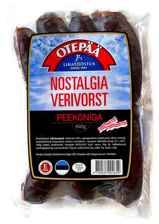 Otepää Lihatööstus Edgar Nostalgia Verivorst E-Vaba 460G