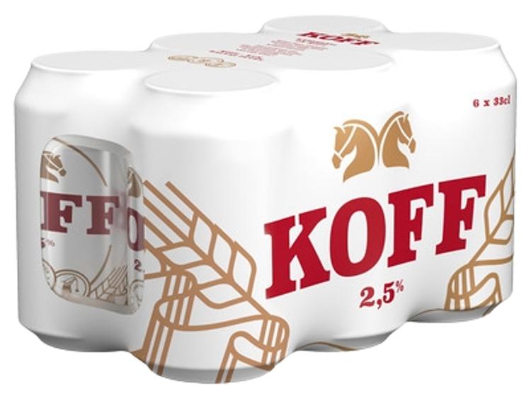 6-pack Koff Lager olut 2,5 % tölkki 0,33 L