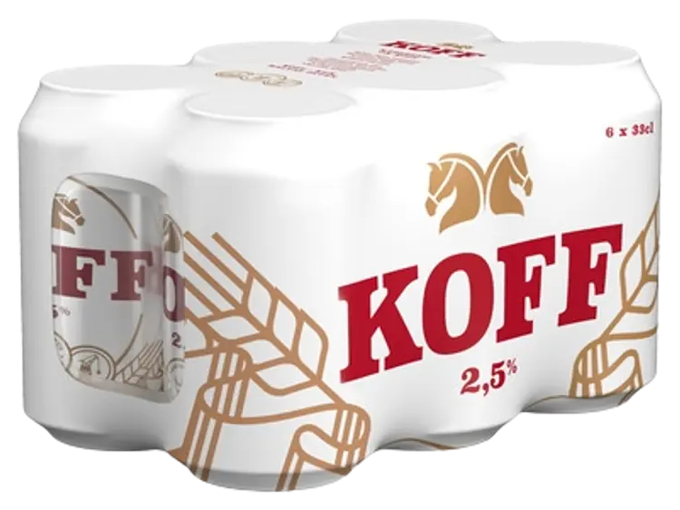 6-pack Koff Lager olut 2,5 % tölkki 0,33 L