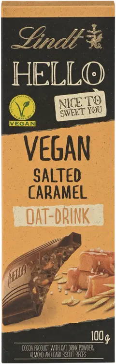 Lindt HELLO Vegan Salted Caramel kaakaotuote, vegaaninen suklaalevy 100g