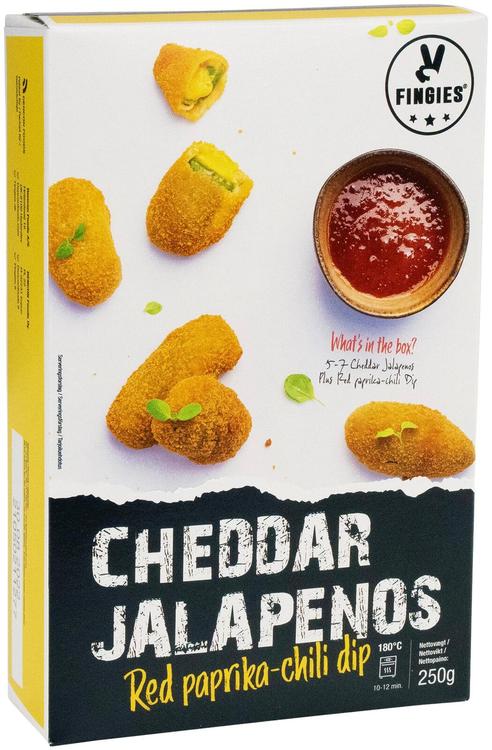 Fingies Cheddar jalapenos ja dippi 250g esipaistettu