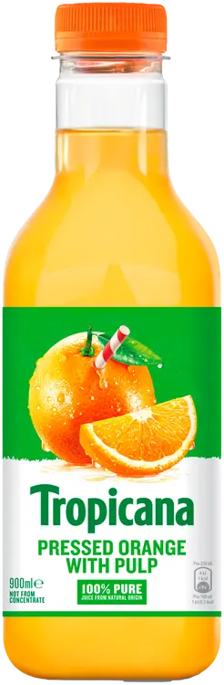 Tropicana pressed orange juice with pulp appelsiinitäysmehu hedelmälihalla 0,9l