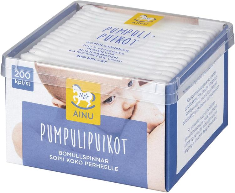 Ainu 200kpl rasiassa Pumpulipuikko
