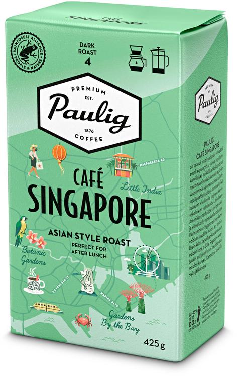 Paulig Café Singapore 425g hienojauhettu kahvi Rainforest Alliance