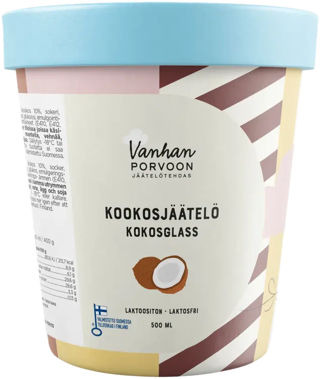 Vanhan Porvoon Jäätelötehdas Kookosjäätelö 500 ml