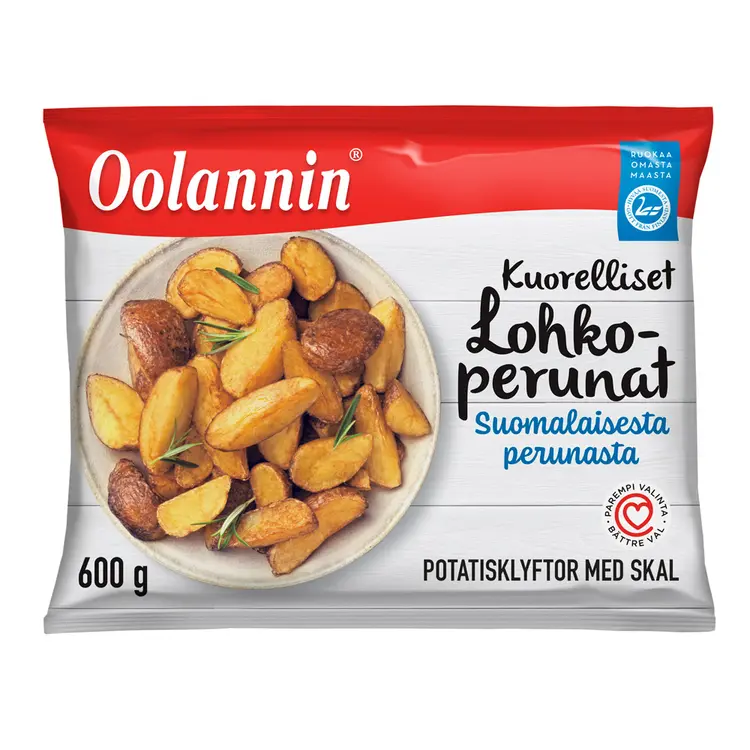 Oolannin kuorelliset lohkoperunat 600g