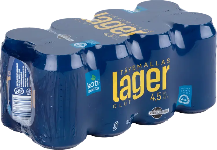 Kotimaista täysmallaslager 4,5% 8x0,33l tlk