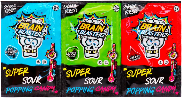 Brain Blasterz Sour popping candy kirpeä poksukarkki 10g
