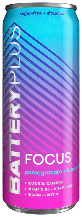 Battery Plus Focus granaattiomena ja mustikka energiajuoma tlk 0,33 L