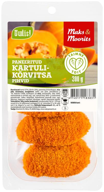 Paneeritud kartuli-kõrvitsa pihvid 300 g