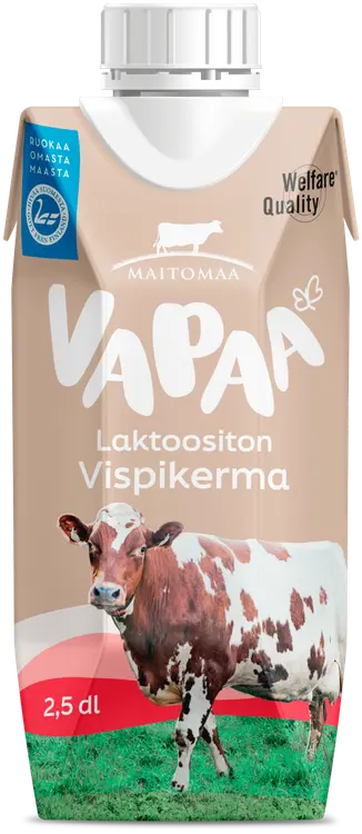 Vapaa vispikerma 2,5 dl laktoositon UHT