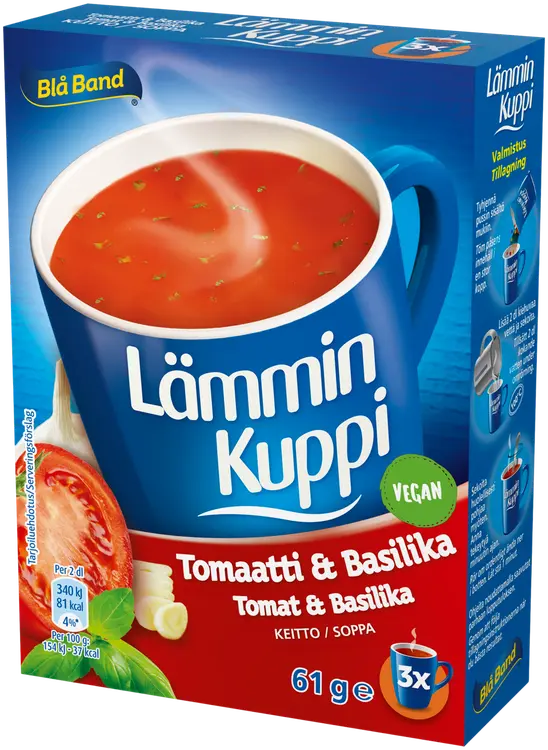 Blå Band Lämmin Kuppi Tomaatti-basilika