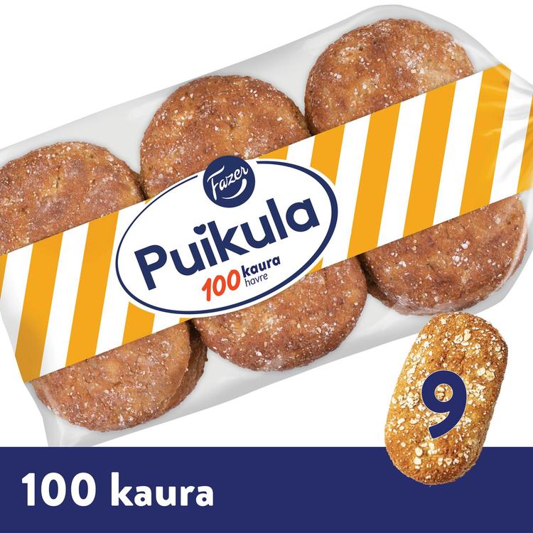 Fazer Puikula 100Kaura 9kpl 540g, kauraleipä
