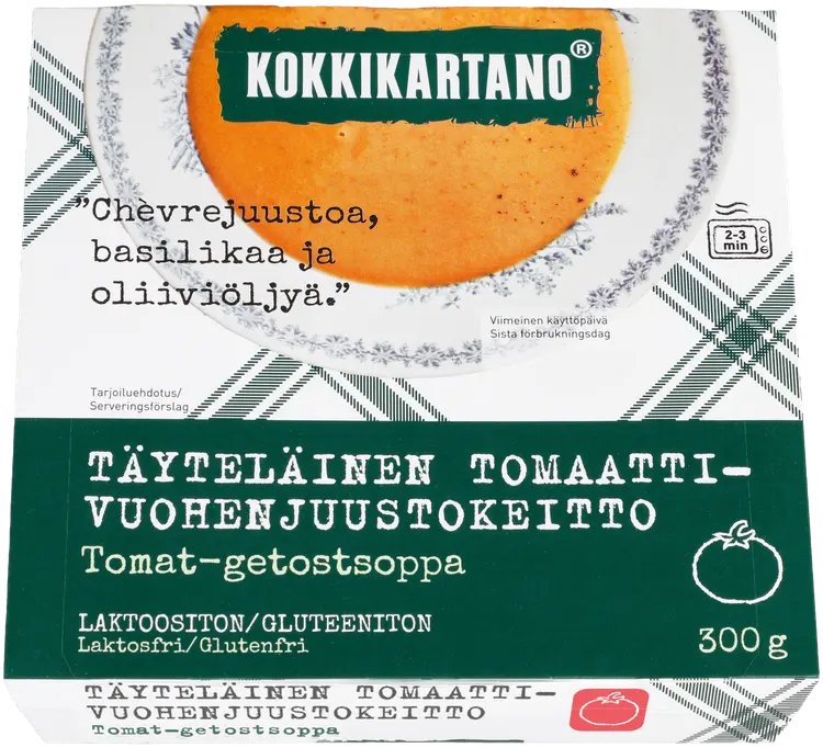 Kokkikartano Täyteläinen tomaatti-vuohenjuustokeitto 300g