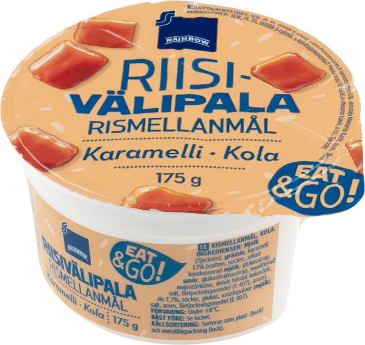 Rainbow Riisivälipala Karamelli 175g