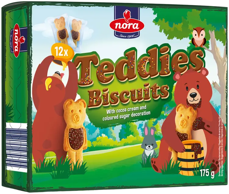 Nora teddies biscuits 175g lasten keksejä
