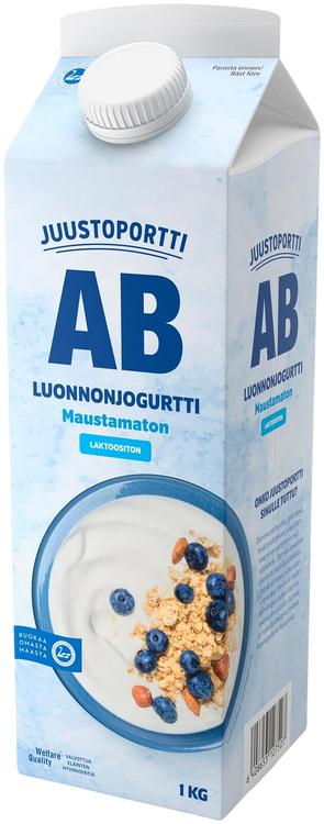 Juustoportti AB-luonnonjogurtti 1 kg maustamaton laktoositon