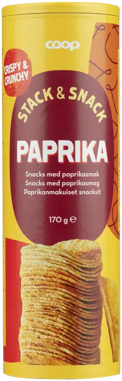 Coop paprikanmakuiset snacksit tuubi 170 g