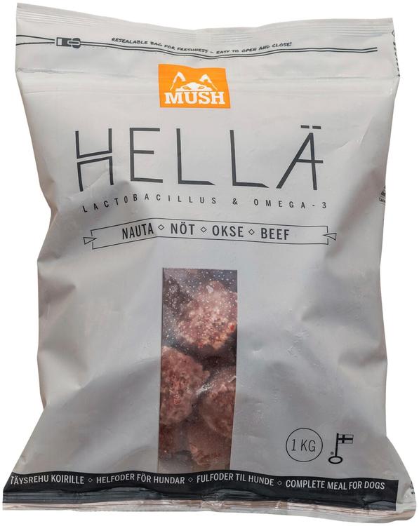 Mush 1kg täysravinto koirille Hellä nauta